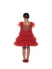 Gems Beaded Red Lace Tulle Tiered Flower Girl Dress Gems Beaded Red Lace Tulle Tiered Flower Girl Dress